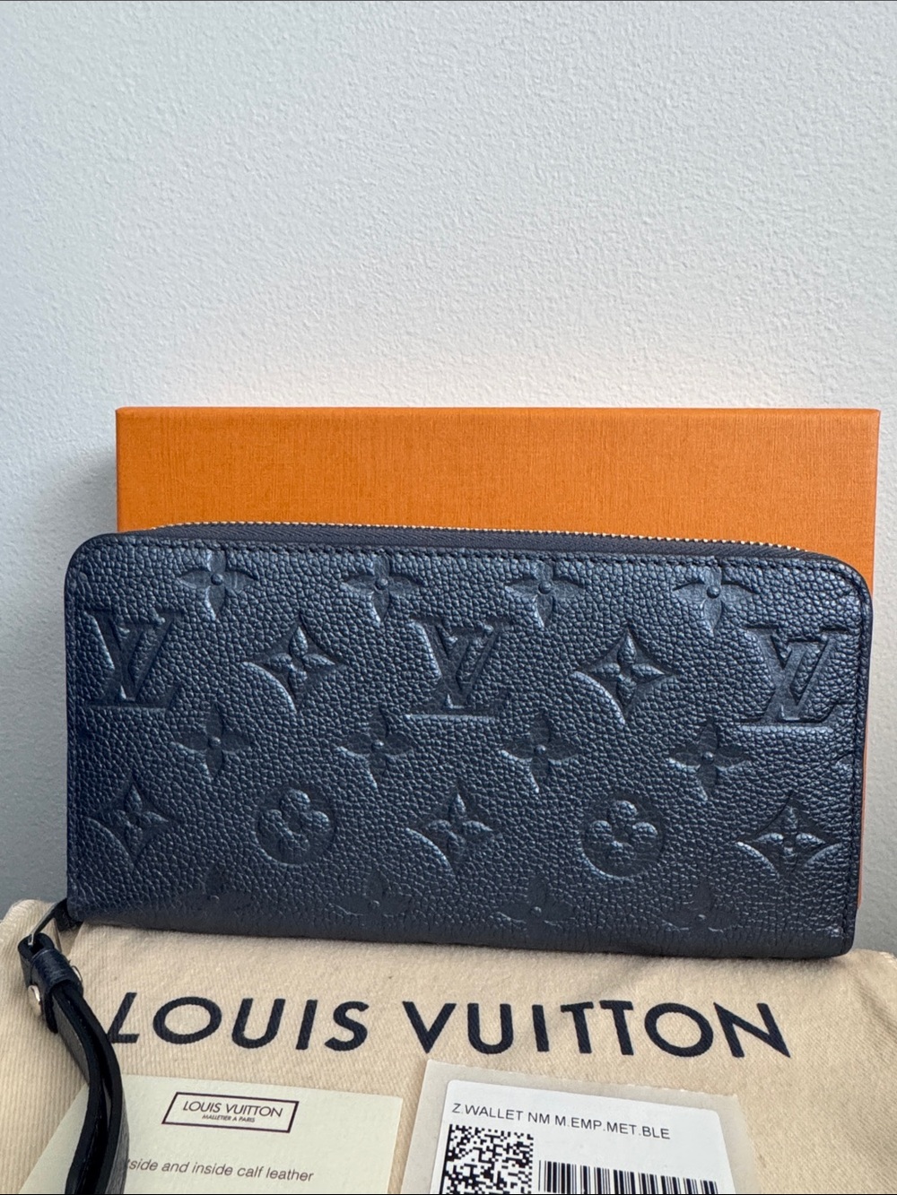 Louis Vuitton Empreinte Monogram Metallic Bleu Zippy Wallet